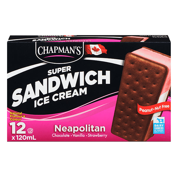 Chapman's Super Sandwich Ice Cream Neapolitan 12*120ml