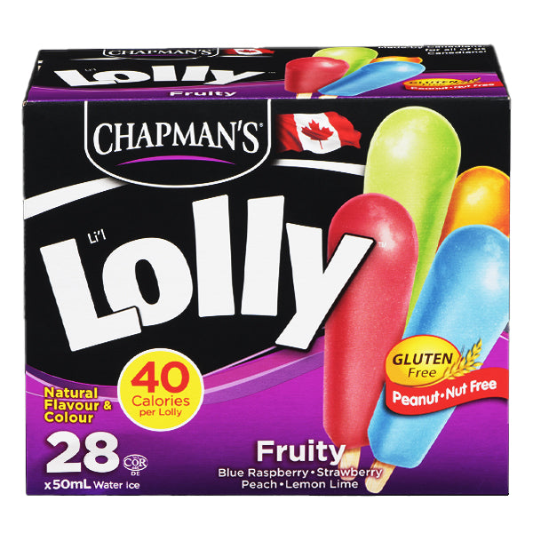 Chapman's Lolly Fruity-Blue Raspberry, Strawberry, Peach, Lemon Lime 28*50ml