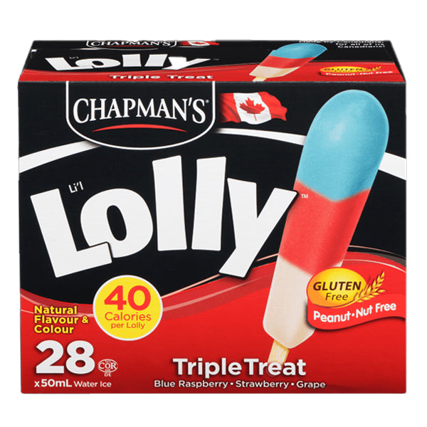 Chapman's Lolly Triple Treat-Blue Raspberry, Strawberry, Grape 28*50ml
