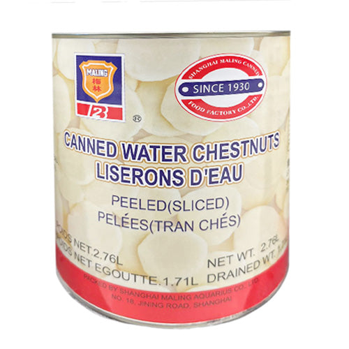Canned Water Chestnuts Peeled Sliced 2.76L