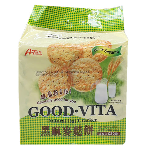 A-Taste Good Vita Natural Oat Cracker-Black Sesame 380g