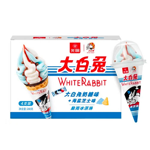 GM White Rabbitlce Ice Cream Cone 4X70g