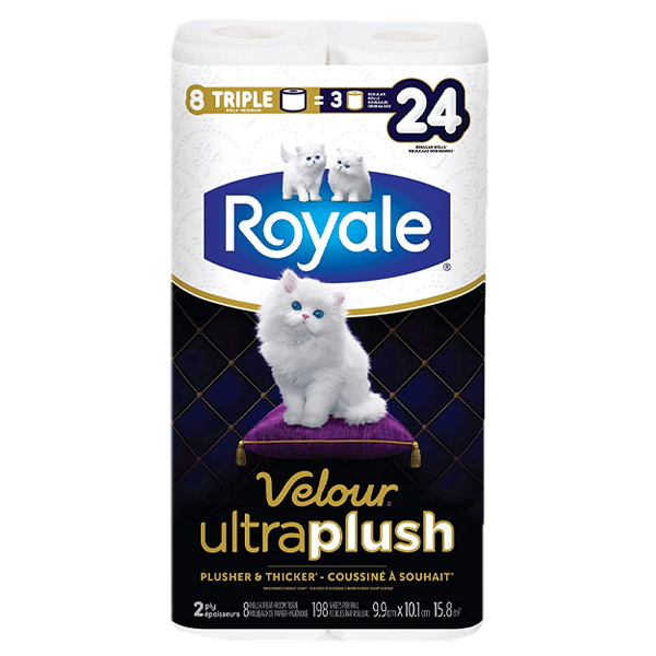 Royale Velour  Toilet Paper 8=24 Rolls