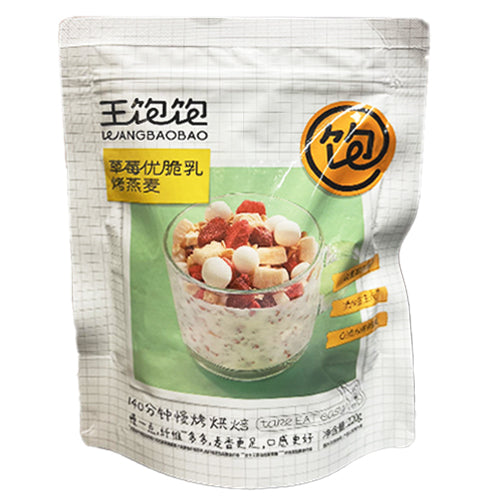 Wangbaobao Baked Oatmeal with Yogurt & Strawberries 220g