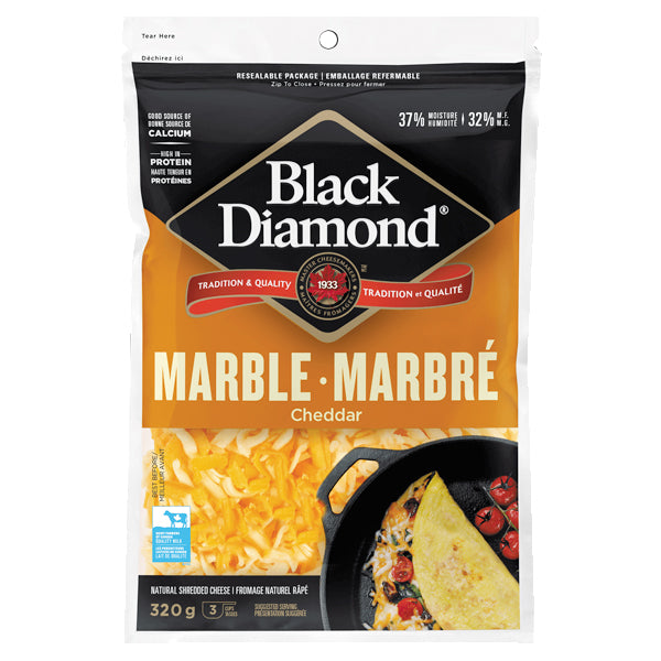 Black Diamond Marble Cheddar Shredded Cheese 320g