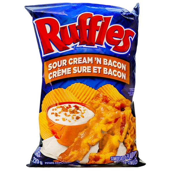 Ruffles Potato Chips-Sour Cream'N Bacon 200g