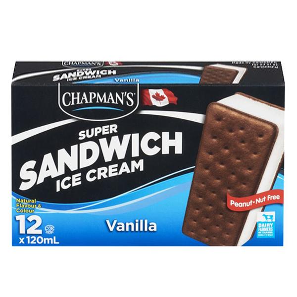 Chapman's Sandwich Ice Cream-Vanilla 12x120ml