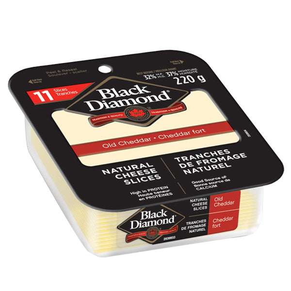 Black Diamond Cheese Slices -Old Cheddar 220g
