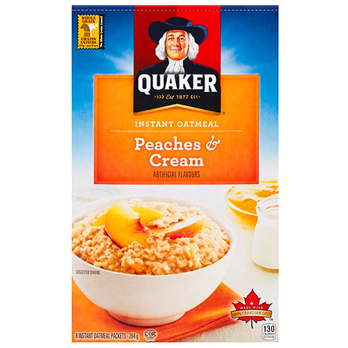 Quaker Peaches & Cream Instant Oatmeal 264g